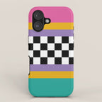 Checkered pattern grid / Vintage 80s / Retro 90s iPhone Case Gallery Image 1