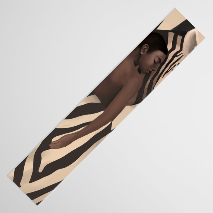 Woman and Zebra in Bold Stripes Table Runner Gallery Image 3