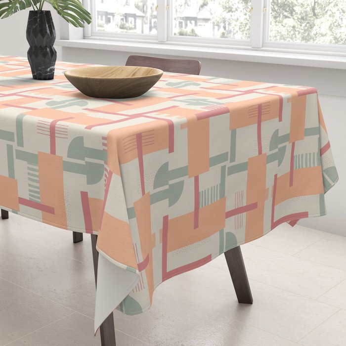Playful geometric stripes C Tablecloth Gallery Image 3