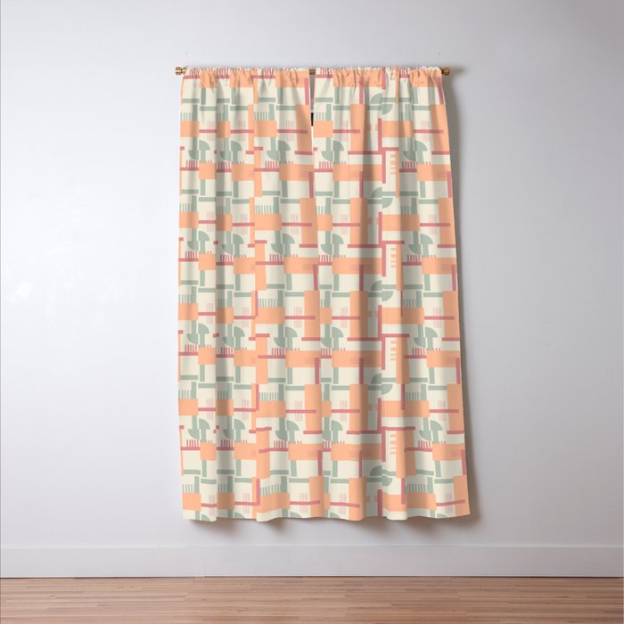 Playful geometric stripes C Window Curtain Gallery Image 3