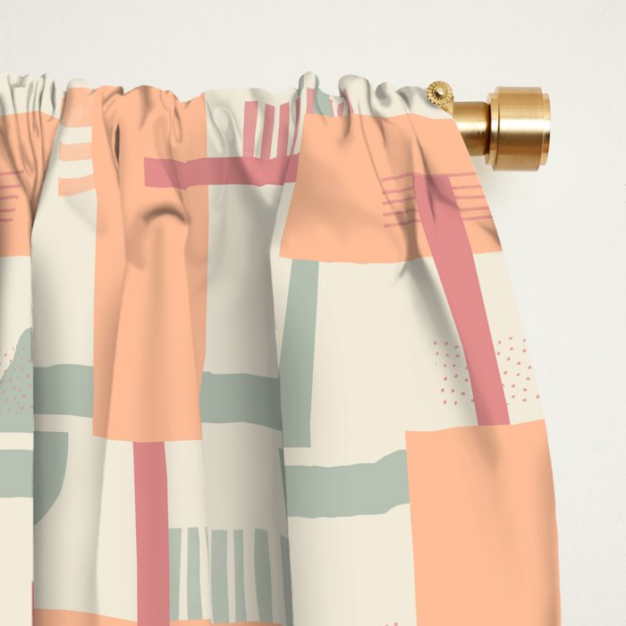 Playful geometric stripes C Window Curtain Gallery Image 2