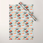Sushi Persian Cat Watercolor Wrapping Paper Gallery Image 1