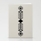 Black aztec lines and flowers on neutral Stationery Card Gallery Image 2