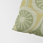 Mid Century Modern Atomic Drops Retro Pattern in Vintage Olive Green and Celadon Tones Pillow Sham Gallery Image 4