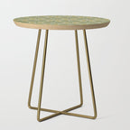 Mid Century Modern Atomic Drops Retro Pattern in Vintage Olive Green and Celadon Tones Side Table Gallery Image 1