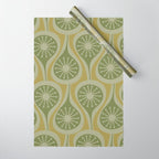 Mid Century Modern Atomic Drops Retro Pattern in Vintage Olive Green and Celadon Tones Wrapping Paper Gallery Image 1