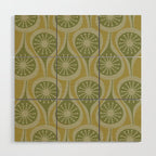 Mid Century Modern Atomic Drops Retro Pattern in Vintage Olive Green and Celadon Tones Wood Wall Art Gallery Image 1