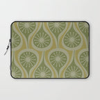 Mid Century Modern Atomic Drops Retro Pattern in Vintage Olive Green and Celadon Tones Laptop Sleeve Gallery Image 1