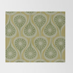 Mid Century Modern Atomic Drops Retro Pattern in Vintage Olive Green and Celadon Tones Throw Blanket Gallery Image 2