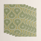 Mid Century Modern Atomic Drops Retro Pattern in Vintage Olive Green and Celadon Tones Wrapping Paper Gallery Image 3