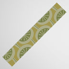 Mid Century Modern Atomic Drops Retro Pattern in Vintage Olive Green and Celadon Tones Table Runner Gallery Image 3