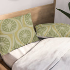 Mid Century Modern Atomic Drops Retro Pattern in Vintage Olive Green and Celadon Tones Pillow Sham Gallery Image 2