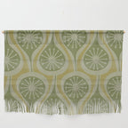 Mid Century Modern Atomic Drops Retro Pattern in Vintage Olive Green and Celadon Tones Wall Hanging Gallery Image 1