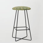 Mid Century Modern Atomic Drops Retro Pattern in Vintage Olive Green and Celadon Tones Stool Gallery Image 1