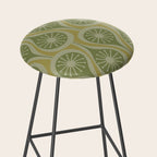 Mid Century Modern Atomic Drops Retro Pattern in Vintage Olive Green and Celadon Tones Stool Gallery Image 2