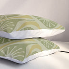 Mid Century Modern Atomic Drops Retro Pattern in Vintage Olive Green and Celadon Tones Pillow Sham Gallery Image 3