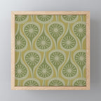 Mid Century Modern Atomic Drops Retro Pattern in Vintage Olive Green and Celadon Tones Mini Art Print Gallery Image 1