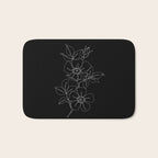Botanical illustration one line drawing - Rose Black Bath Mat Gallery Image 1