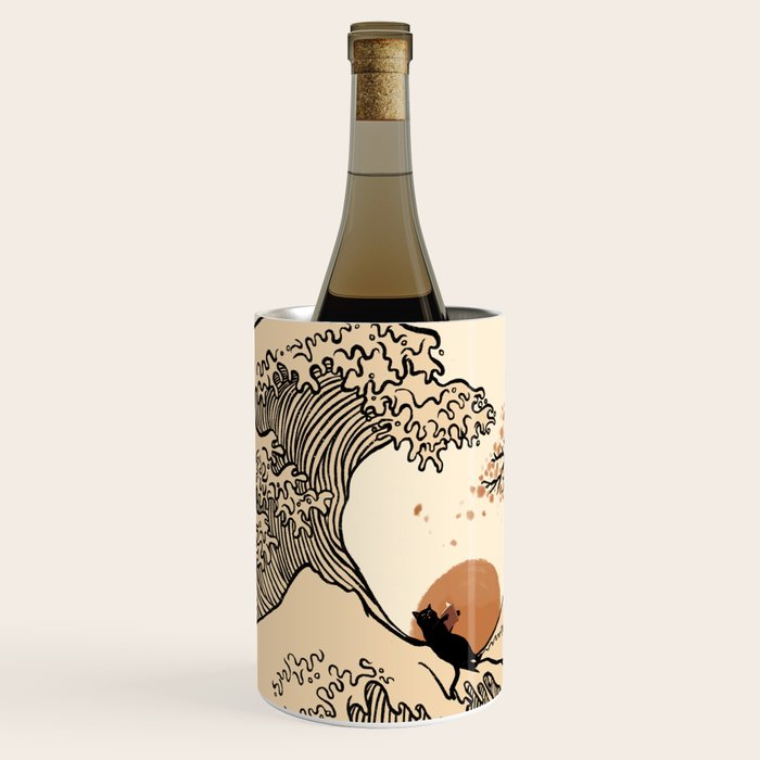 Autumn Tree spring fall Great Wave cat reading Wine Chiller Gallery Image 1