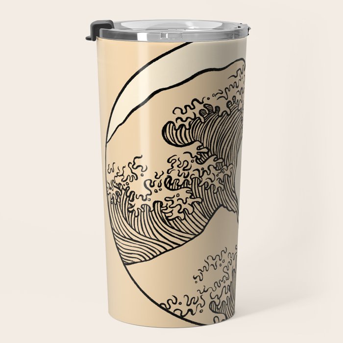 Autumn Tree spring fall Great Wave cat reading Travel Mug Gallery Image 3