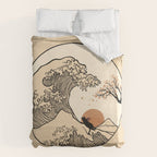 Autumn Tree spring fall Great Wave cat reading Duvet Cover Gallery Image 6