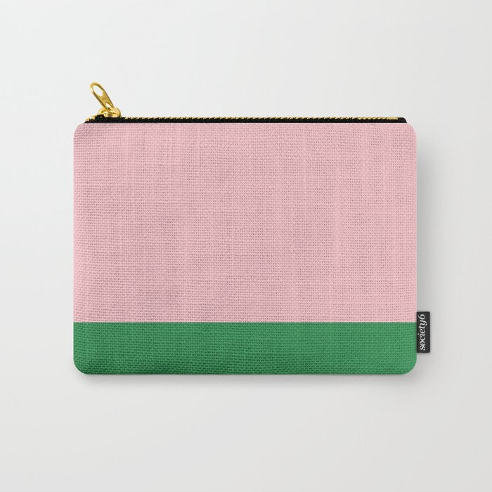 Color Block Pink and Green Carry All Pouch Gallery Image 1
