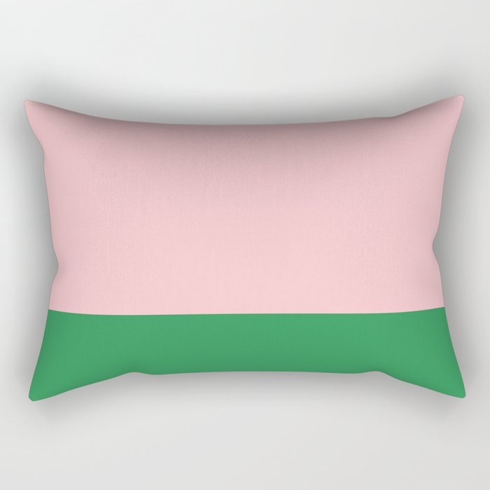 Color Block Pink and Green Rectangular Pillow Gallery Image 1