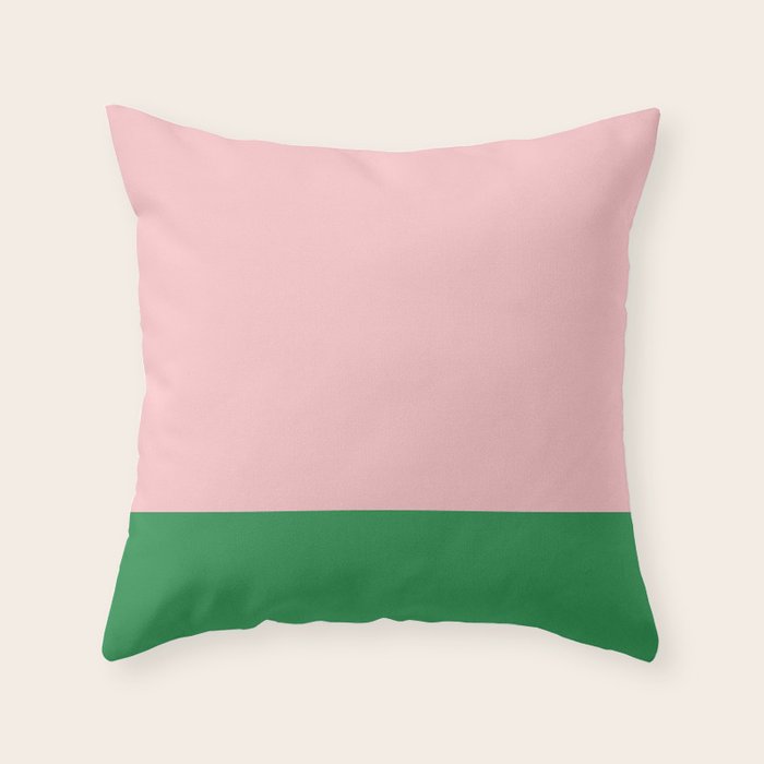 Color Block Pink and Green Throw Pillow Gallery Image 1