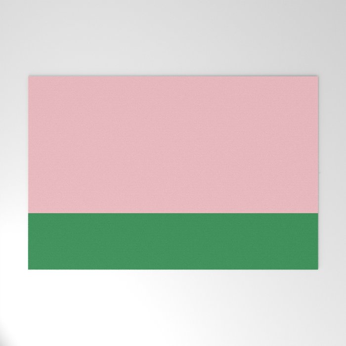 Color Block Pink and Green Welcome Mat Gallery Image 1