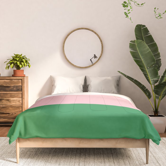 Color Block Pink and Green Comforter Gallery Image 3