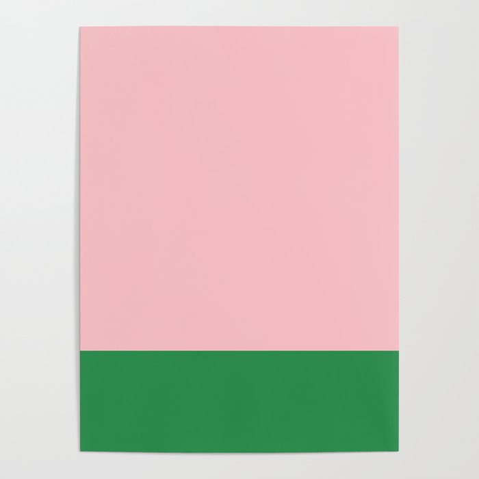 Color Block Pink and Green Poster Gallery Image 1