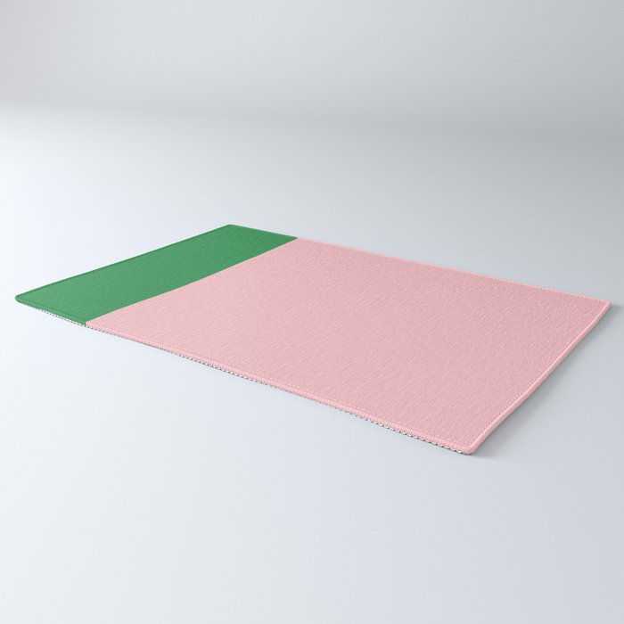 Color Block Pink and Green Rug Gallery Image 3