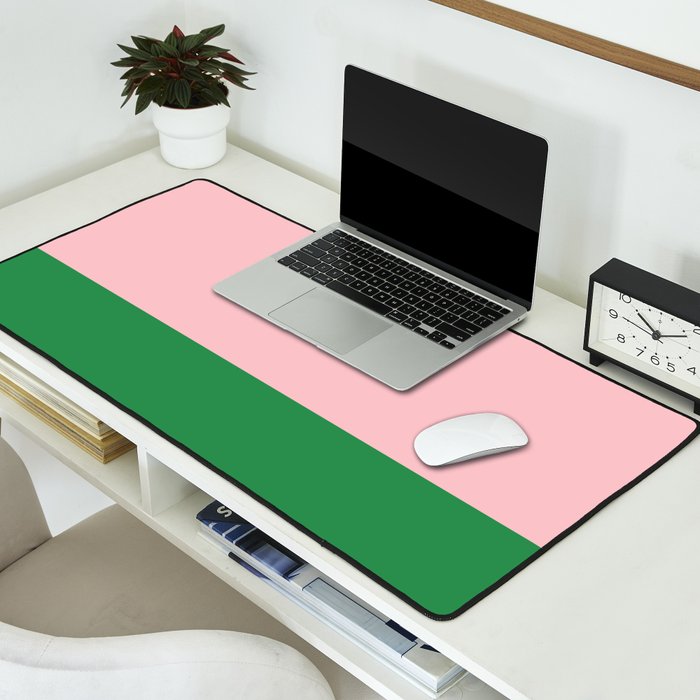 Color Block Pink and Green Desk Mat Gallery Image 2