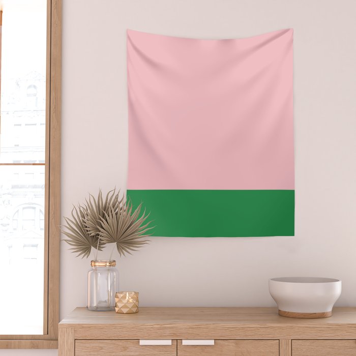 Color Block Pink and Green Wall Tapestry Gallery Image 2