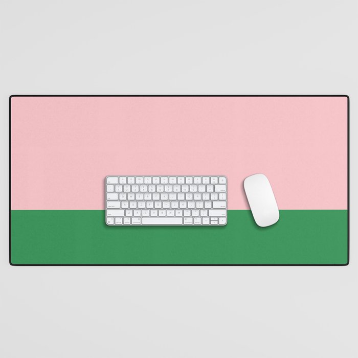 Color Block Pink and Green Desk Mat Gallery Image 1