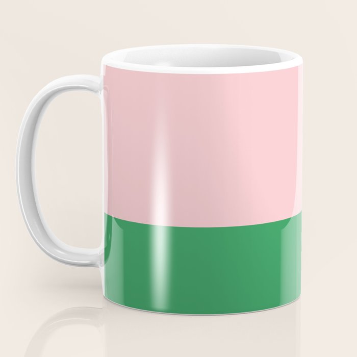 Color Block Pink and Green Coffee Mug Gallery Image 3
