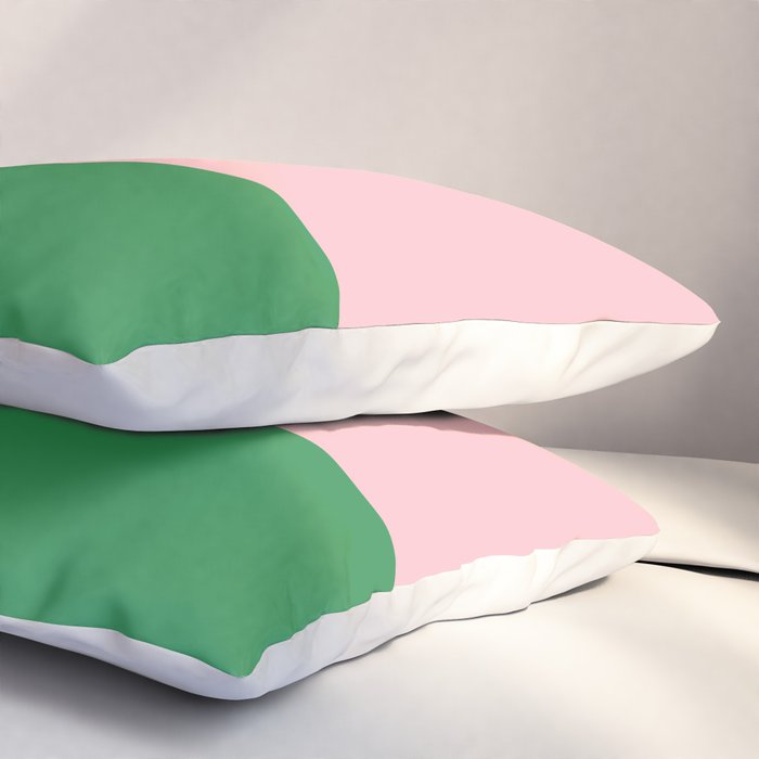 Color Block Pink and Green Pillow Sham Gallery Image 3