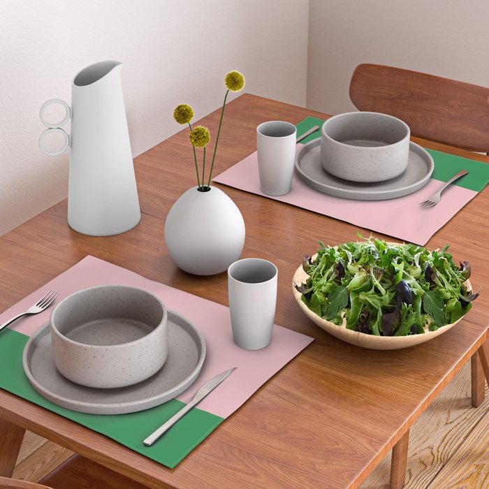 Color Block Pink and Green Placemat Gallery Image 2