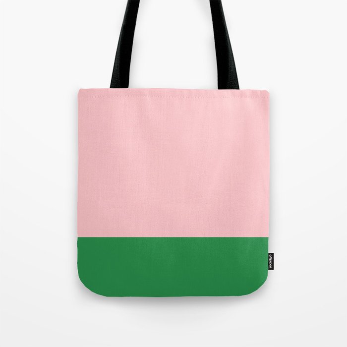 Color Block Pink and Green Tote Bag Gallery Image 1