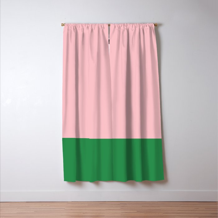 Color Block Pink and Green Window Curtain Gallery Image 3
