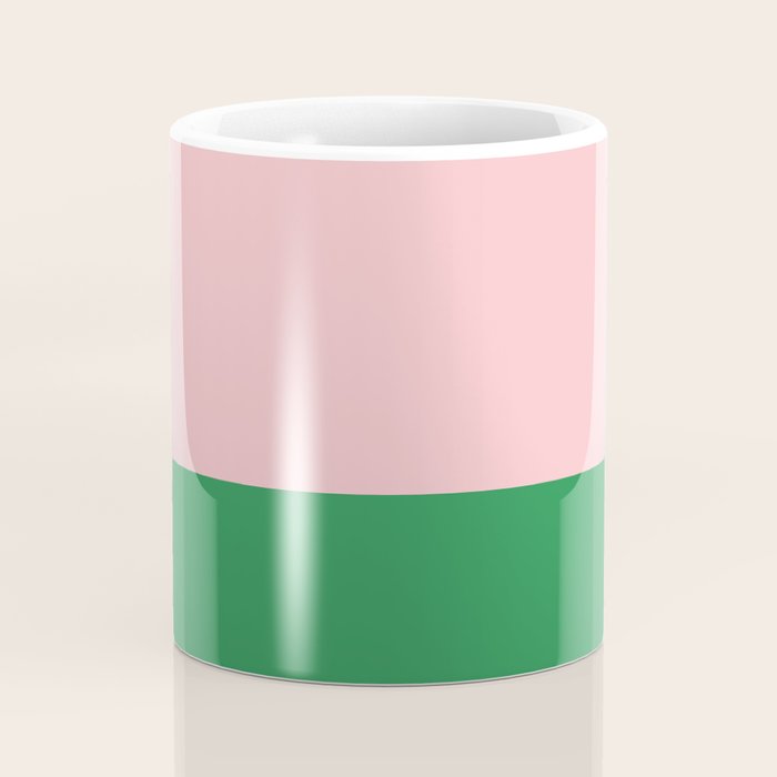 Color Block Pink and Green Coffee Mug Gallery Image 4