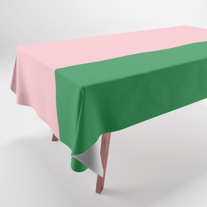 Color Block Pink and Green Tablecloth Gallery Image 1