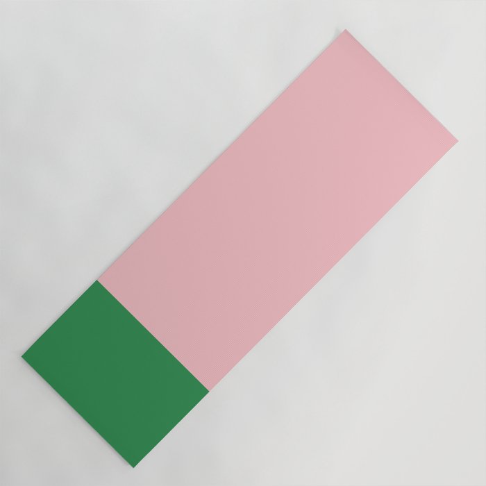 Color Block Pink and Green Yoga Mat Gallery Image 1