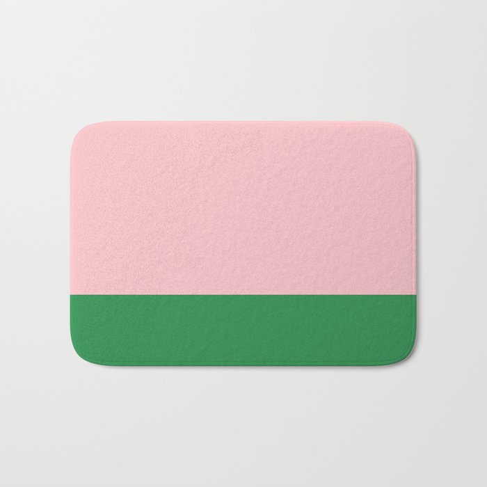 Color Block Pink and Green Bath Mat Gallery Image 1