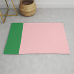 Color Block Pink and Green Rug Gallery Image 1