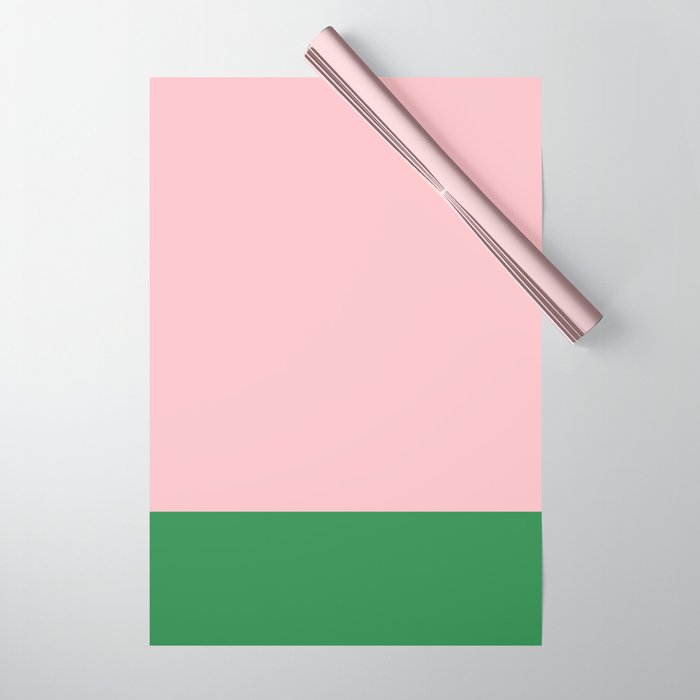 Color Block Pink and Green Wrapping Paper Gallery Image 1