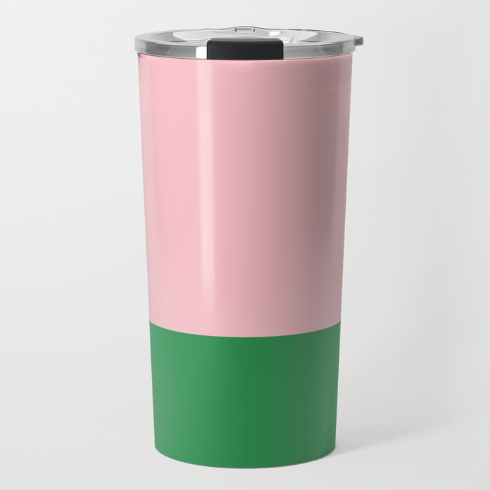 Color Block Pink and Green Travel Mug Gallery Image 1
