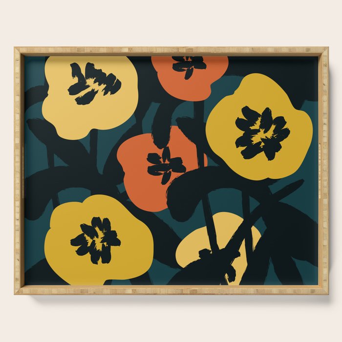 Midnight Flowers Serving Tray Gallery Image 1