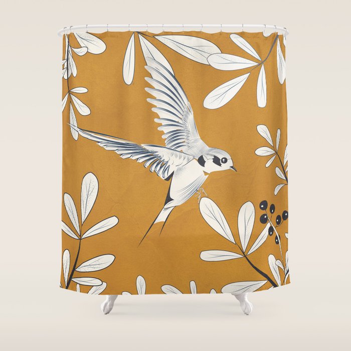 Swallow 01 Shower Curtain Gallery Image 1