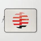 Minimalist Mid Century Circle Frame Vermillion Red Zig Zag Colorful Lightning Bolt Geometric Pattern Laptop Sleeve Gallery Image 1
